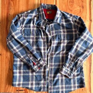 Eddie Bauer Blue, Red and White Checkered Men's Shirt